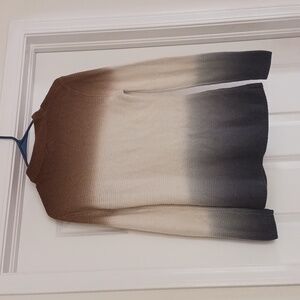 Apres Ski Cozycore Chico's brown, cream, and grey ombre sweater. Size 0. Small.